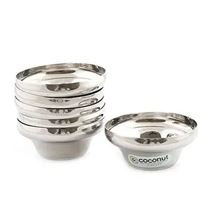 coconut Stainless Steel Bowl Set 250Ml Silver 6 Piece