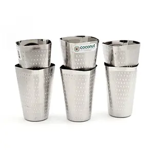 Coconut Stainless Steel Glass Set 200ml Set of 6 Silver