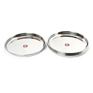 NP Khumcha/Dinner Plate Size 11 24 cms (Pack of 6 Stainless Steel)