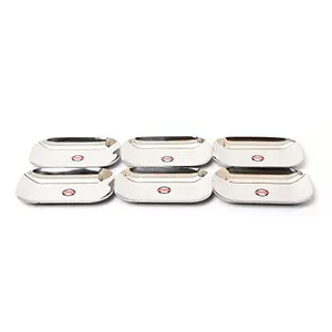 Embassy French Snack/Serving Plate 10.4x15.5 cms (Pack of 6 Stainless Steel)