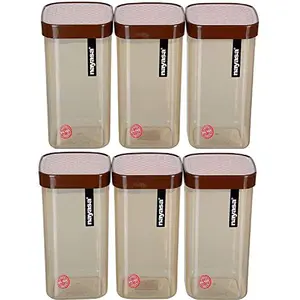 Nayasa Superplast Plastic Fusion Containers 1500ml Set of 6 Brown