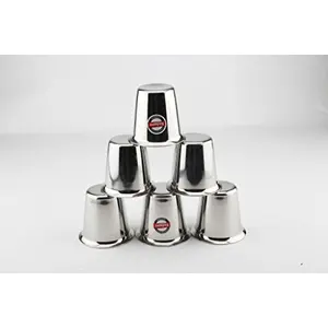 Embassy Coffee Glass Pack of 6 150 ml (Stainless Steel Size 1)