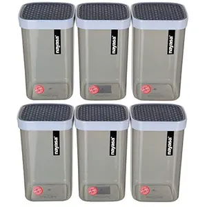 Nayasa Plastic Fusion Containers 1000ml Set of 6 Grey