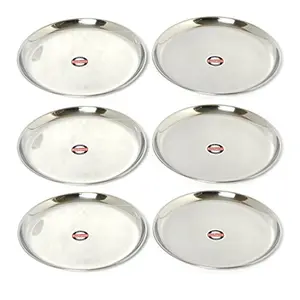 Embassy China Plate Spl/Quarter Plate Size 8 18.1 cms (Pack of 6 Stainless Steel)
