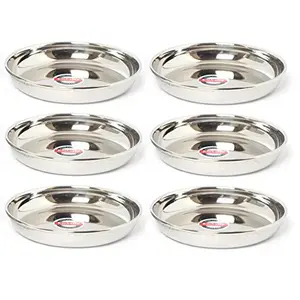 Embassy Rice Plate Size 3 12.5 cms (Pack of 6 Stainless Steel)