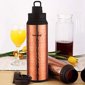 Trueware Fusion Plus 600 Water Copper Bottle with Hammered Lacquer Finish -Copper500ml