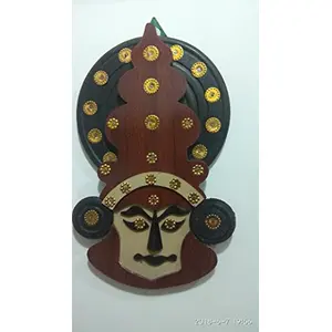 Wood Wall Hanging Kathakali Mask (Multi)