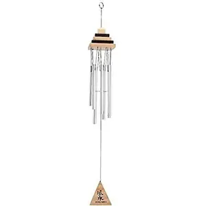 Vastu 6 Pipe Wind Chime for Balcony Window and Aluminum Wind Chime Positive Energy Silver Colour (60 cm)