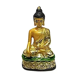 Vastu/Lord Gautam Buddha for Peace of Mind and Happiness in Family Showpiece - Golden (5 cm x 8 cm x 14 cm)