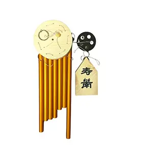 Vastu 7 Pipes Rods Wooden Wind Chime for Balcony with Good Sound for Positive Energy