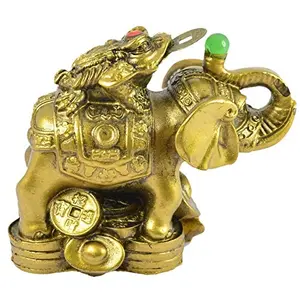 Elephant with Frog for Wealth Strength Wisdom and Success