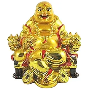 Laughing Buddha Happy Man for Happiness and Wealth - Golden