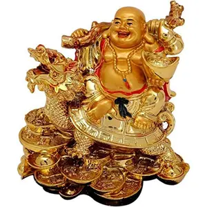 Laughing Buddha On Dragon with Coins (Standard-10)