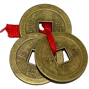 Vastu/1 Set of 3 Wealth Coins Showpiece Showpiecesize - 2.5 cm Copper