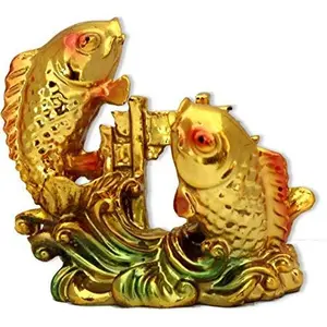 Vastu Colorful Fish for Good Luck and Prosperity/Double Fish (7 cm x 3 cm x 8 cm)