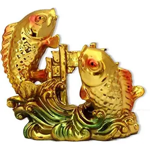 Vastu Colorful Fish for Good Luck and Prosperity - Gold