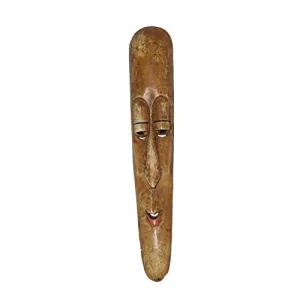 Decorative Wall Hanging MASK | Hanging Decorative SHOWPIECE Figurine | Wooden SHOWPIECE | Wall Mounted for Home Office Decoration | (Size 11CM * 6CM * 75CM) | Off White