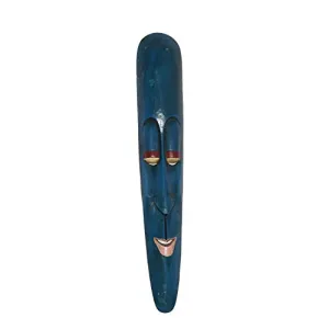 Decorative Wall Hanging MASK | Hanging Decorative SHOWPIECE Figurine Wooden SHOWPIECE | Wall Mounted for Home Office Decoration | (Size 11CM * 6CM * 75CM) | Blue