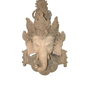 Lord Ganesha Decorative Wall Hanging Resin MASK | for Home Office Living Room Decoration | Gift Purpose MASK | (Size 24CM X 11CM X 38CM)