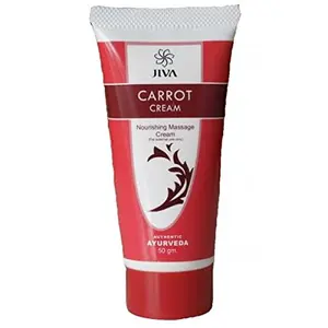 Jiva Carrot Cream - Natural Sunsrceen & Nourising Massage Cream Enrich with Vitamin E A and D - 50 gm - Pack of 1