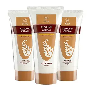 Jiva Ayurveda Almond Cream | Brightening & Soothing Moisturising Cream |Pack of 3