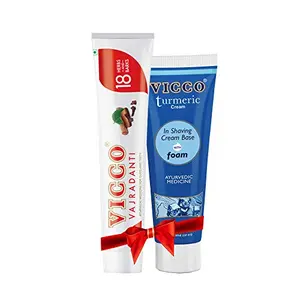 Vicco Vajradanti Paste-150g+Shaving Cream-70g