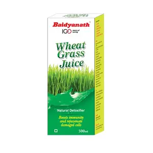 Baidyanath Vansaar Wheatgrass Juice - 500ml - Natural Detoxifier for healthy liver|Superfood loaded with nutrients |No Preservatives or Added Sugar