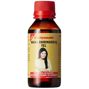 Baidyanath Mahabhringraj Tel - Ayurvedic Hair Oil No Added Chemicals or Fragrance - 100ml (Pack of 2)