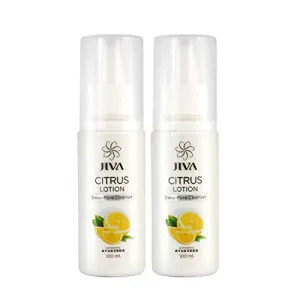 Jiva Ayurveda Citrus Lotion - Makup Remover - Enriched with Cucumber Almond Oil Lemon & Orange - 100 ml - Pack of 2