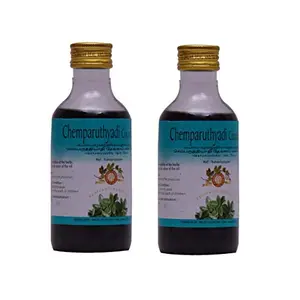 Arya Vaidya Pharmacy Chemparuthyadi Coconut Tailam - 200 ml - Pack 2 (200ml x 2)