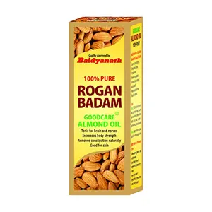 Baidyanath Rogan Badam (Almond) Oil | 100% Pure Cold Pressed & Sweet Almond Oil | For Glowing Skin & Hair Growth - 50 ML