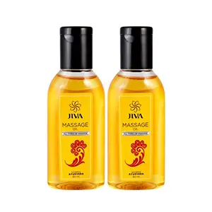 JIVA Massage Oil Enriched with ayurvedic herbs for regular massage improves skin tone & texture-60 ml (Pack of 2)