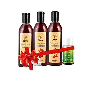JIVA Painn Calm Oil (120 ml) Pack of 3 with Jatyadi Oil (20 Ml) Free