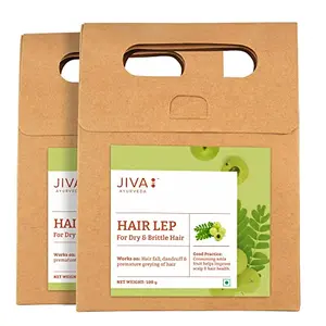 Jiva Ayurveda Hair Lep without Multani Mitti for Long Healthy and Strong Hair | Hair fall Control | Repairs damaged hair |Pack of 2