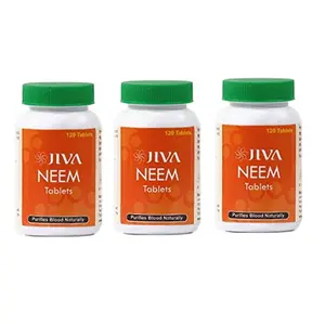 JIVA Ayurveda Neem Tablets for Blod Purification (120 Capsules)-Pack of 3
