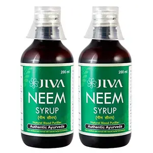 Jiva Ayurveda Neem Syrup - Natural Blood Purifier - Reduces and controls body heat - 200 ml - Pack of 2