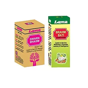 Lama Swarna Bhasma 125 Mg + Lama Brahmi Bati (Budhiwardhak) - 10 gm (Combo Pack)