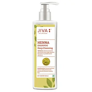 Jiva Henna Shampoo - 200 ml - Pack of 1 - For All Hair Types Natural Cleanser for Long Healthy and Strong Hair