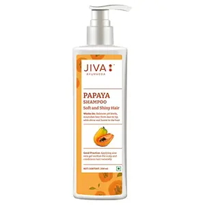 Jiva Papaya Shampoo - 200 ml - Pack of 1 - For All Hair Types Regulates Sebum Production Nourishes Hair Roots For Long Smooth Hair