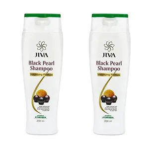 JIVA Ayurveda Black Pearl Shampoo (200 ml) || Controls hair Lose & Dandruff || Moisturizes the hair_Pack of 2