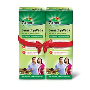 Zandu Swasthyaveda 450ml X 2 Ayurveda Daily Revitalizer for Healthy Ageing
