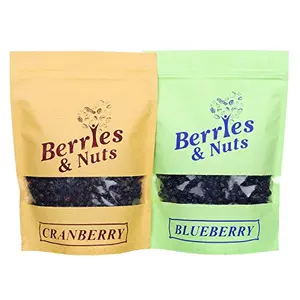 Berries And Nuts Dried Berries Combo | Cranberries & Blueberries 250 Grams Each
