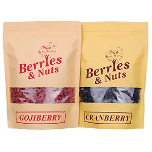 Berries And Nuts Dried Berries Combo | Cranberries & Gojiberries 250 Grams Each