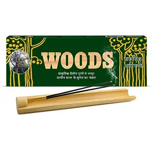 Cycle Agarbatti Special Combo - Woods Incense Sticks(1 Pack) with Trough Agarbatti Stand Ash Catcher (1 Pack)