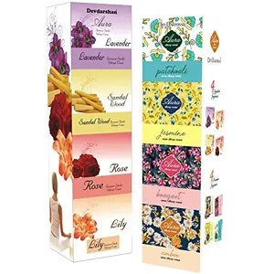 Devdarshan Aura Dry Dhoop Cones Combo Pack of 2 Boxes with 8 Fragrance