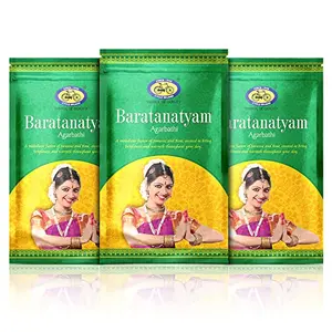 Cycle Agarbatti Baratanatyam Incense Sticks with Jasmine and Rose Fragrance - Pack of 3 (180 GMS in Each)