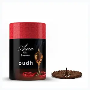 Devdarshan Aura Oudh Incense Dhoop Cone 150g with Free Ceramic Holder Inside (Tube Packing)