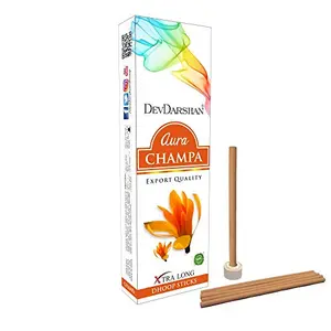 Devdarshan Aura Champa Dry Dhoop Stick 10 Sticks (Pack of 24 Units)