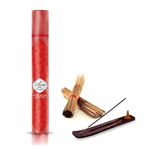 Devdarshan Aura Pink Rose 40 Incense Stick with Free Incense Sticks Dhoop Cone Holder