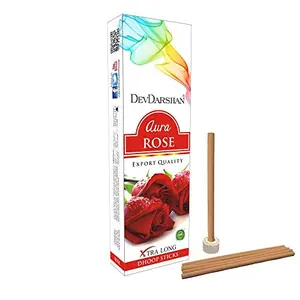 Devdarshan Aura Rose Dry Dhoop Stick 10 Sticks (Pack of 24 Units)